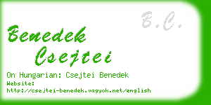 benedek csejtei business card